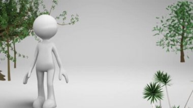 yürüyen 3d adam poster öğretir