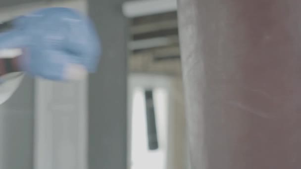 İsabet kum torbasına close-Up — Stok video