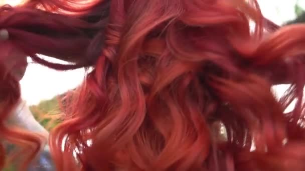 Mermaid Red Hair Water Trees Slow Motion — Stockvideo