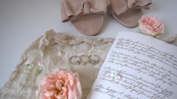 Carte Postale Bouquet Boucles Oreilles Jour Mariage — Video