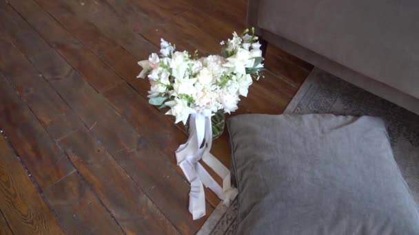 Bouquet Beautiful Fresh Flowers Close Very Cool Live Plants — Stock Video