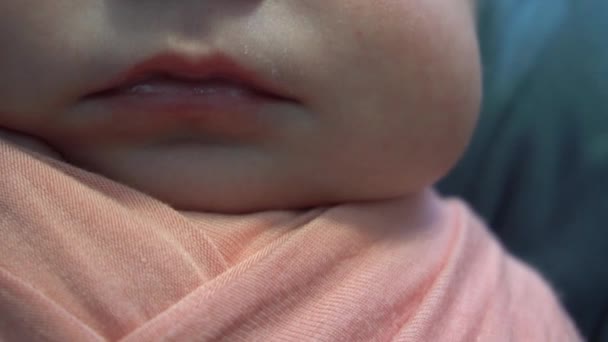Movimento Lento Menina Recém Nascida Adormecida Dias Desde Nascimento — Vídeo de Stock
