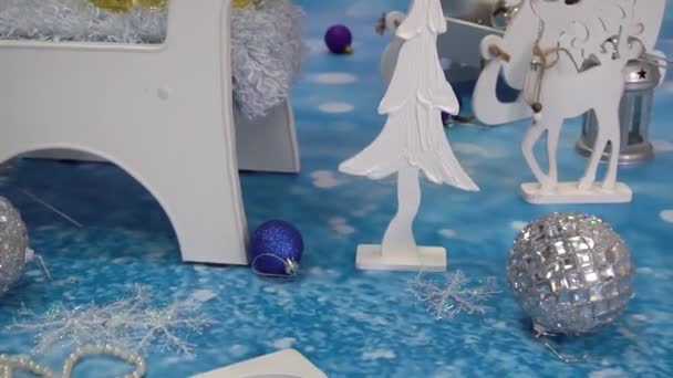 Abstract Kerstmis Blauwe Achtergrond — Stockvideo