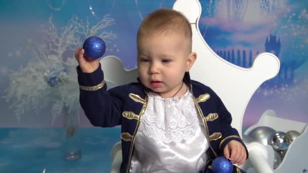 Slow Motion Simpatico Allegro Bambino Anno Costume — Video Stock