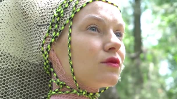 Girl Tied Tree Forest Esoteric — Stockvideo