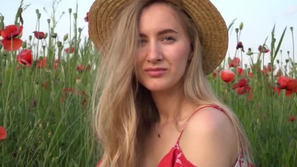 Красива Жінка Лежить Квітковому Полі — стокове відео