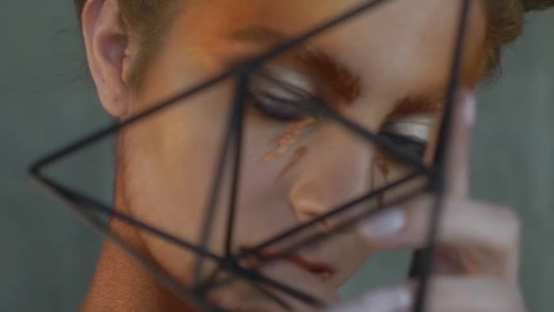 Maquillaje Creativo Cámara Lenta Para Fiesta Halloween — Vídeo de stock