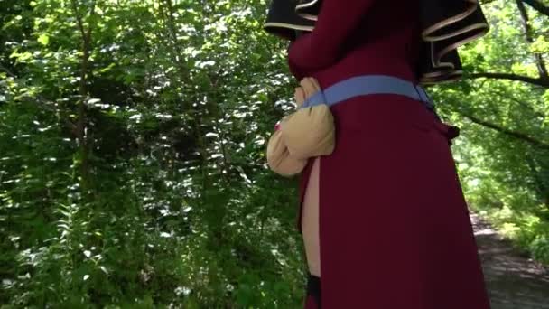 Slow Motion Belle Femme Costume Sorcière Halloween — Video