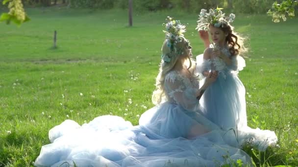 Slow Motion Girls Fairy Princess Costume — Vídeo de stock