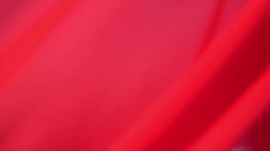 Beautiful free woman in red dress in wind on sea beach