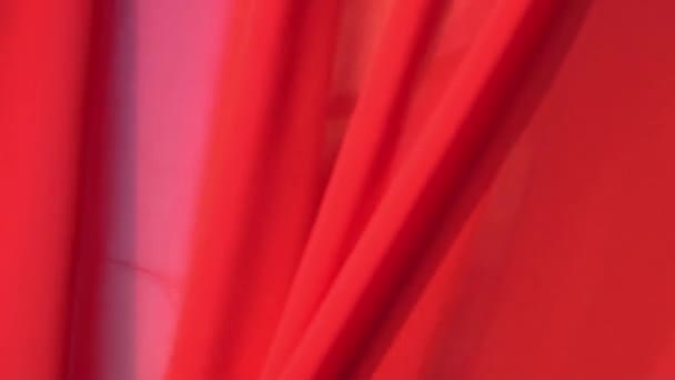 Slow Motion Closeup Portrait Sensual Young Brunette Woman Red Dress — Vídeos de Stock