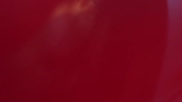 Slow Motion Closeup Portrait Sensual Young Brunette Woman Red Dress — Vídeo de stock