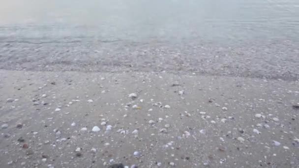 Closeup Surface Calm Ocean Blue Sea Water — Stock video