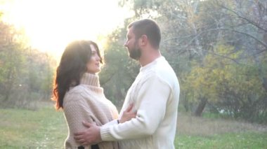 Slow Motion Mature Couple Holding Hands In Autumn Countryside