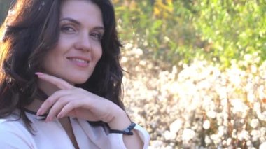 Sonbahar karahindiba kabarıklığında sonbahar parkında batan güneşe karşı