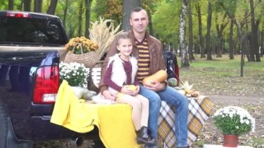Slow Motion Happy halloween. Happy family