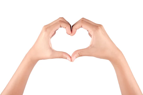 Kalp şeklinde bir kadın eli.