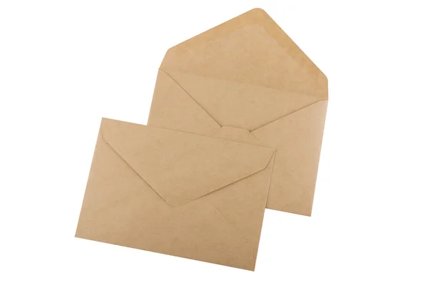 Brown Envelope på hvit bakgrunn – stockfoto