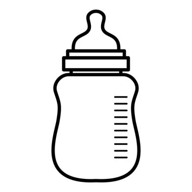 İnce çizgi bebek sütü şişesi vektörü