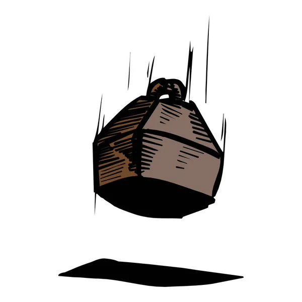 cartoon falling weights hand drawing vector