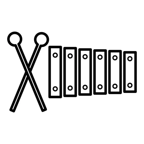 thin line xylophone and stick vector