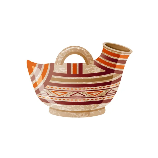 Ancient Greek Vase Pottery Vector Antique Jug Greece Old Clay — Stock Vector