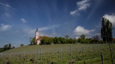 Birnau Bazilikası (Bodensee) Timelapse olarak Konstanz Gölü'ndaki