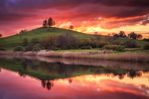 Puesta de sol sobre el lago Constanza, Alemania —  Fotos de Stock