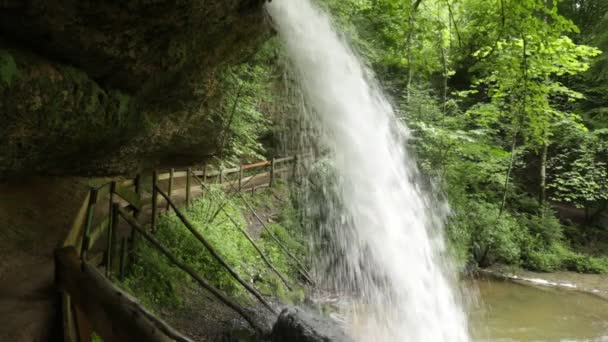 Raw footage - scheidegger wasserfälle, allgäu, süddeutschland, bayern — Stockvideo