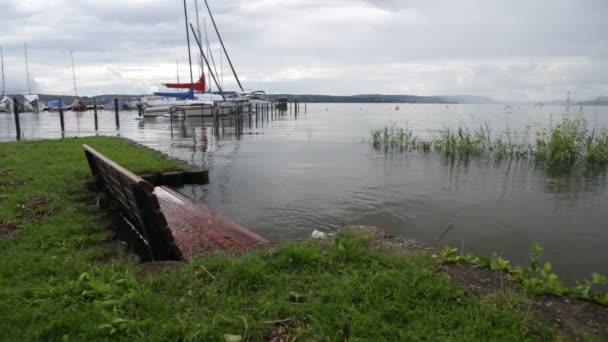 Nach dem Hochwasser in Süddeutschland — Stockvideo