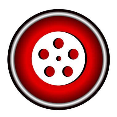 Beyaz arkaplanda film simgesi