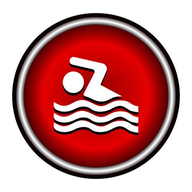 Yüzme simgesi tabelada beyaz arka plan, vektör çizim