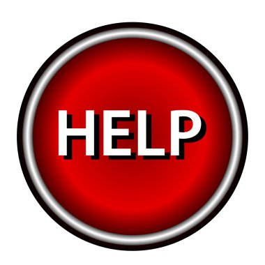 Beyaz arka plan üzerinde yardım simgesi.