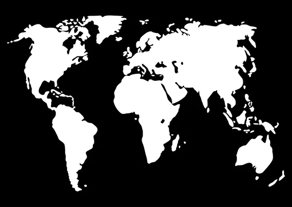 Ilustracja wektorowa mapa świata na czarnym tle — Wektor stockowy