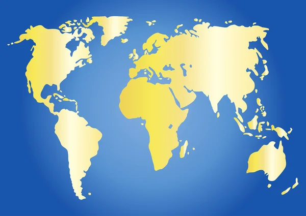 孤立在蓝色的世界地图矢量图 — 图库矢量图片