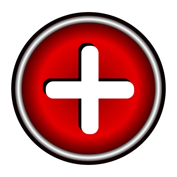 Vector red cross icon. Red cross aid — Stock Vector