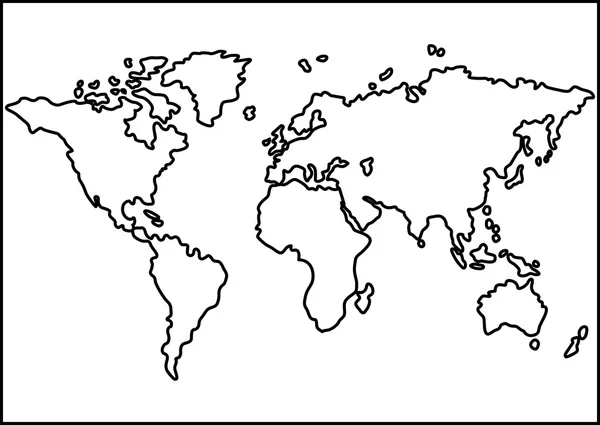 Världskarta isolerad på vit bakgrund — Stock vektor