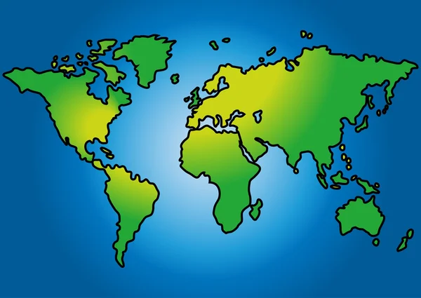 Carte du monde isolée sur fond — Image vectorielle