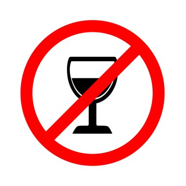 Beyaz arka plan, vektör çizim hiçbir alkol işareti