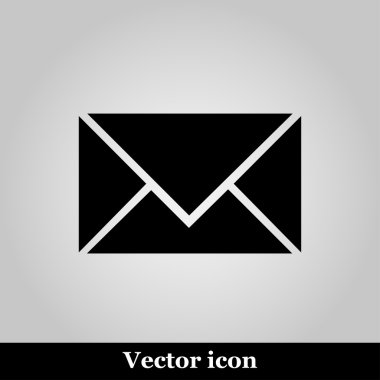 posta zarf işareti gri arka plan, vektör çizim üzerinde 