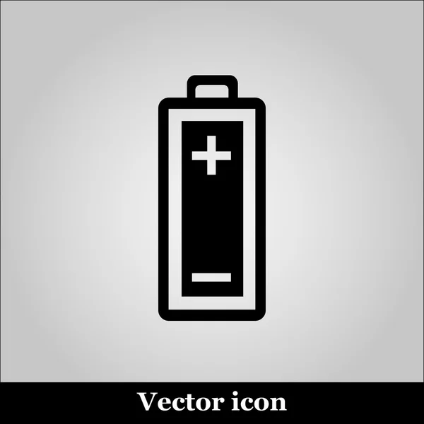 Ikona baterie, vektorové ilustrace, plochý design na šedém pozadí — Stockový vektor