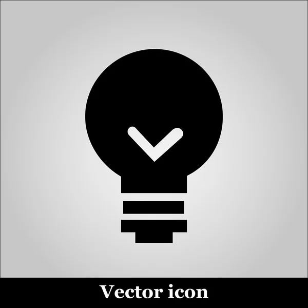 Icono de bombilla sobre fondo gris, ilustración vectorial — Vector de stock