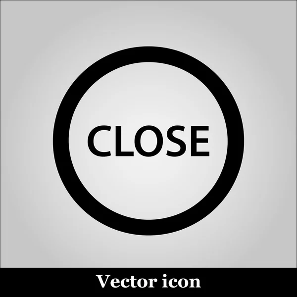 Cerrar icono, botón redondo negro aislado sobre fondo gris, ilustración de diseño web — Vector de stock