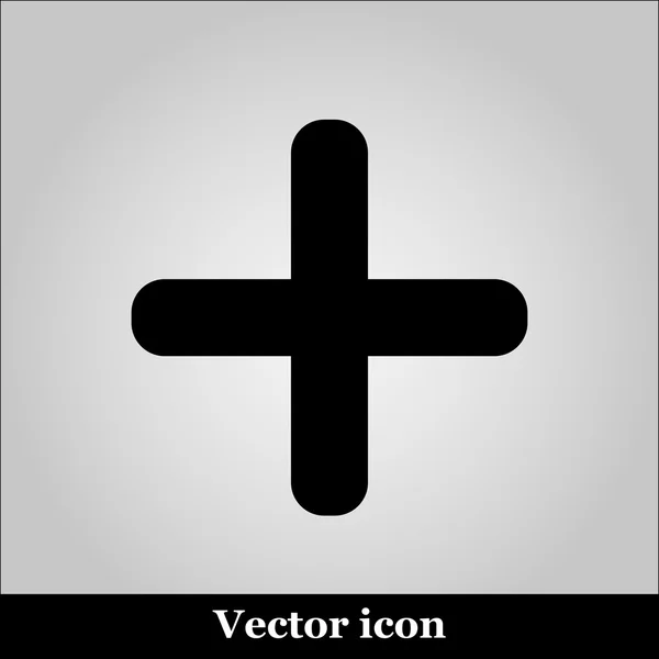 Ícone de cruz vetorial sobre fundo cinza, ilustração — Vetor de Stock