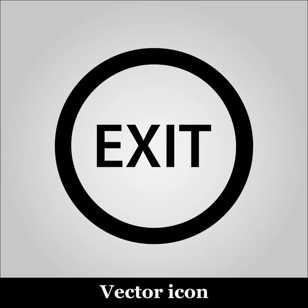 Exit-Symbol auf grauem Hintergrund, Vektor-Illustration — Stockvektor