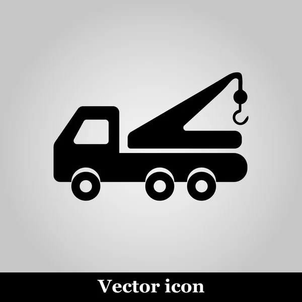 Ícone de linha de reboque caminhão no fundo cinza — Vetor de Stock