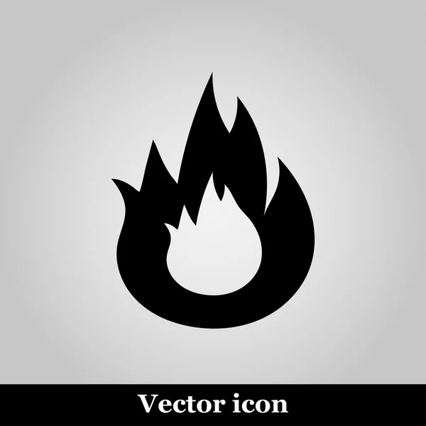 Flaches Lagerfeuer-Symbol auf grauem Hintergrund, Vektorillustration — Stockvektor