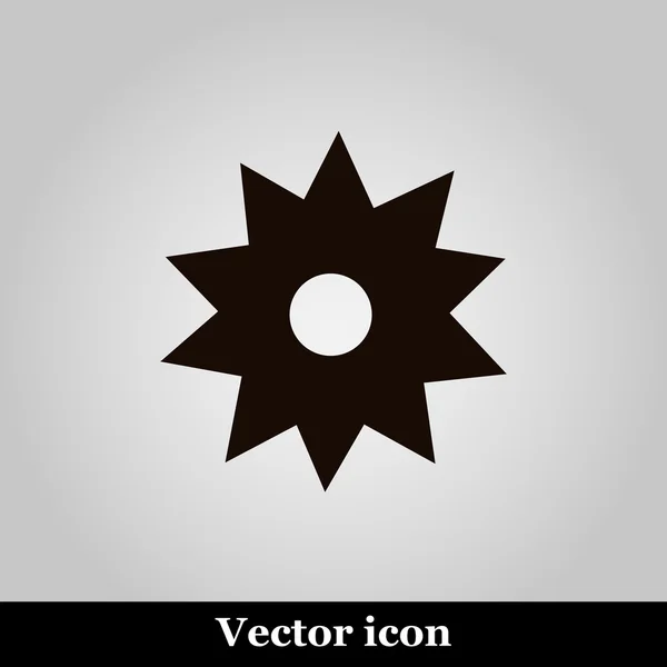Icono de flor negra sobre fondo gris, ilustración vectorial — Vector de stock