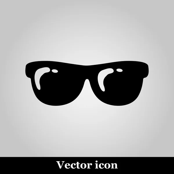 Icono plano de gafas de sol sobre fondo gris, ilustración vectorial — Vector de stock