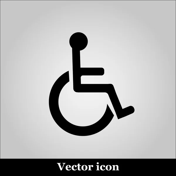 Disabled Handicap Icon on grey background, vector illustration — Stock Vector